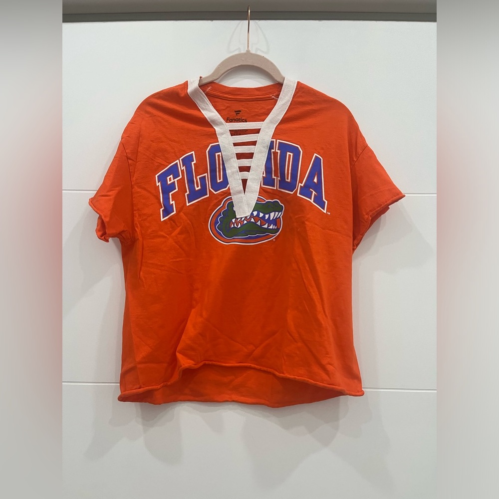 Custom UF Florida Gators Orange V-Neck Women's Top